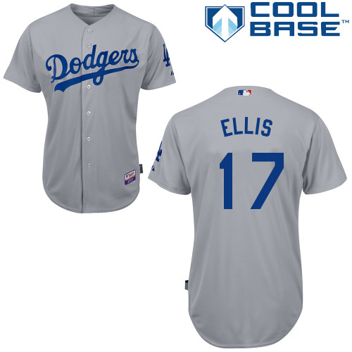 A-J Ellis #17 Youth Baseball Jersey-L A Dodgers Authentic 2014 Alternate Road Gray Cool Base MLB Jersey